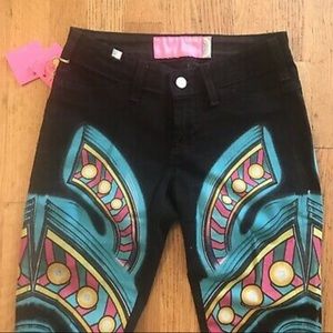 MANISH ARORA NOTIFY MULTICOLOR PRINTED JEANS